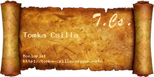 Tomka Csilla névjegykártya